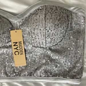Fashionable Grey sequence crop top